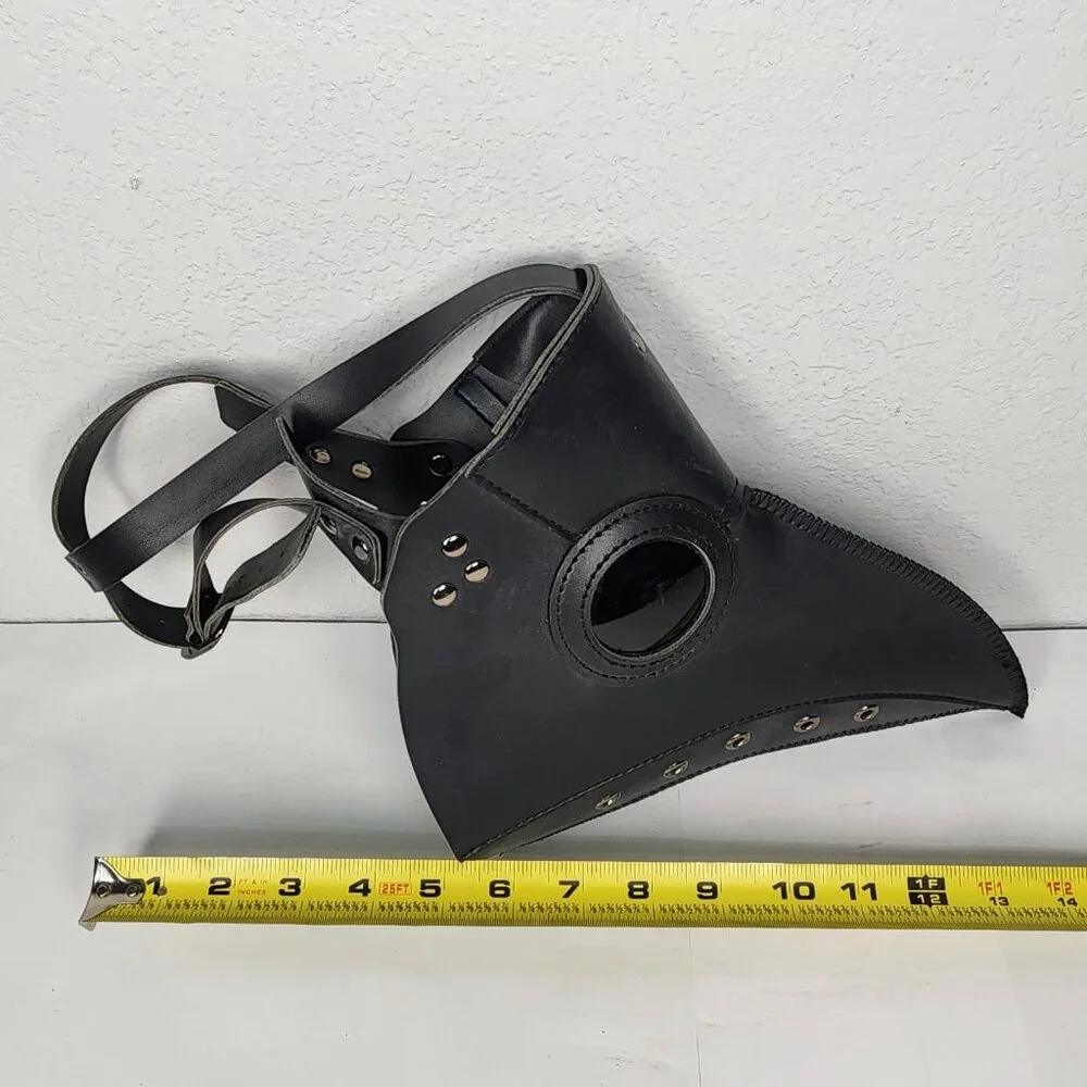 Steampunk Plague Doctor Mask - Black & Silver Raven/Crow Cosplay (One Size)
